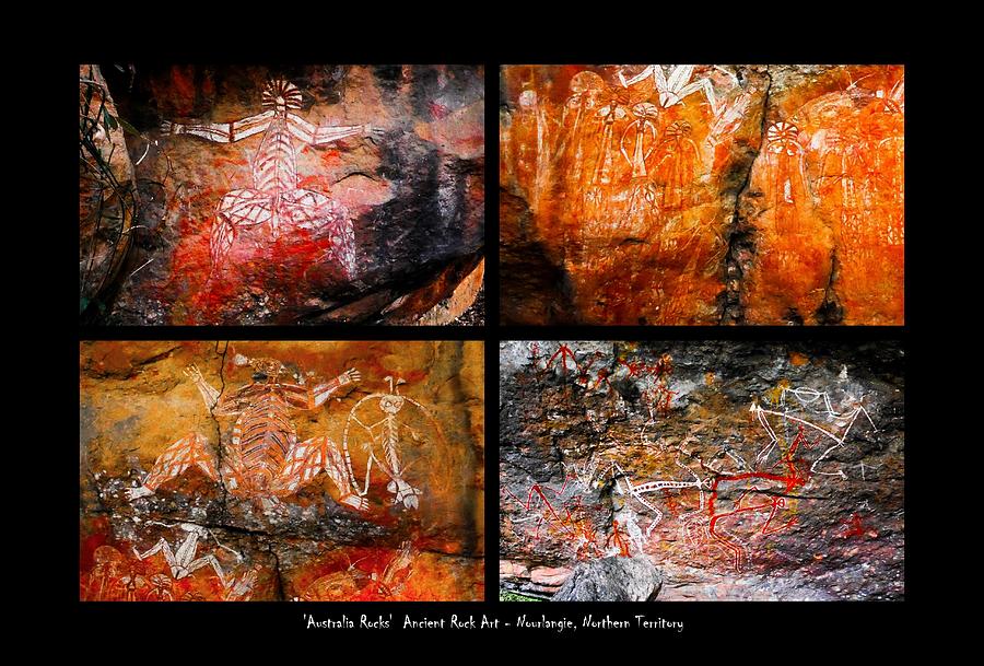 Ancient Rock Art  Montage - Kakadu National Park Photograph by Lexa Harpell