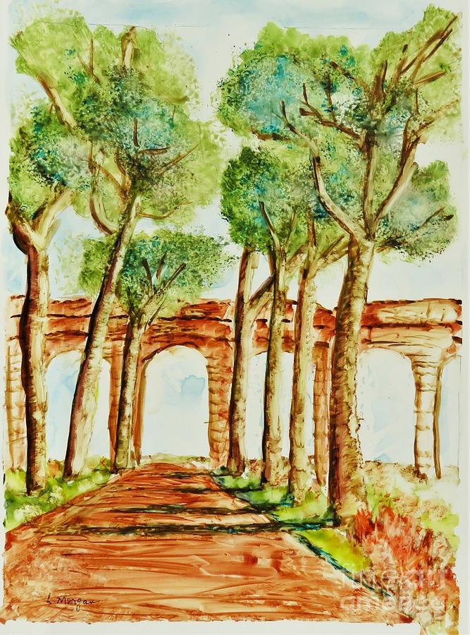 Ancient Roman Aqueduct Painting by Laurie Morgan