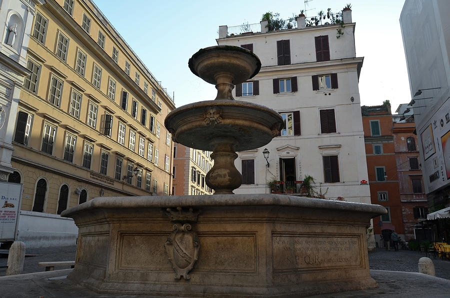 Ancient Roman Piazza Fountain Urban Street Scene Photograph by Shawn OBrien