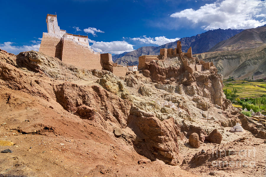 Ancient ruins at Basgo Monastery Leh ladakh landscape Jammu and Kashmir ...