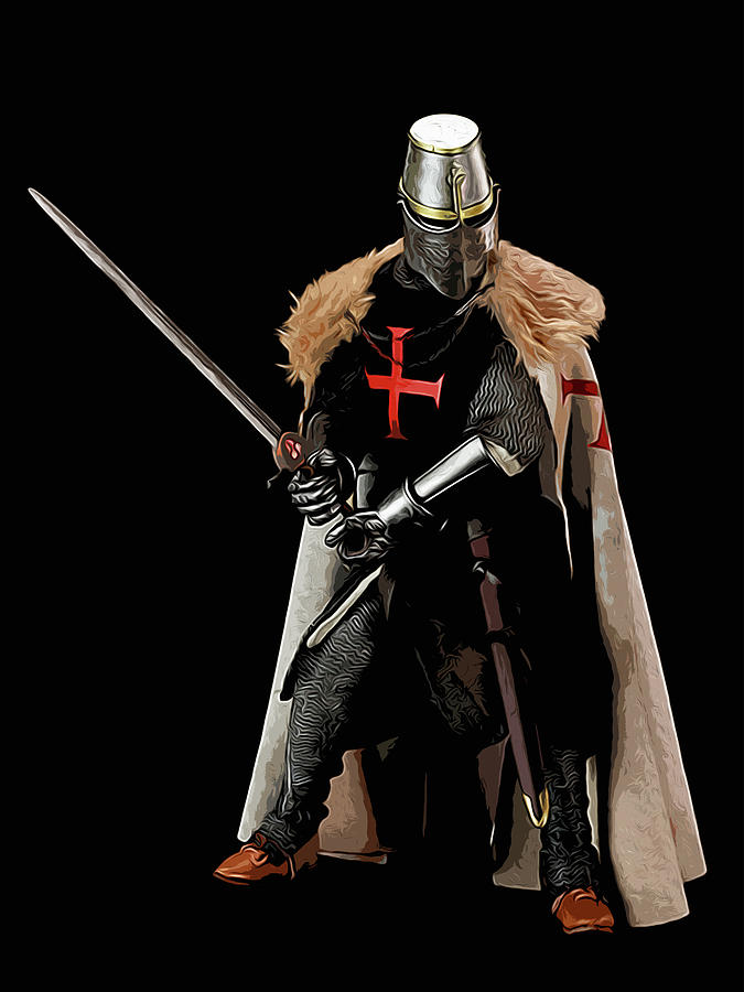 Ancient Templar Knight - 04 Painting by AM FineArtPrints