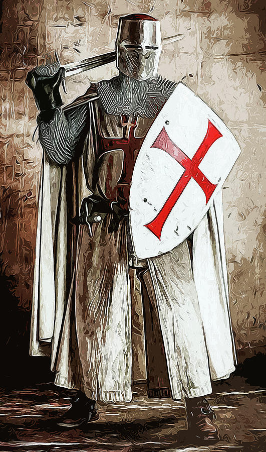 Ancient Templar Knight - 08 Painting by AM FineArtPrints