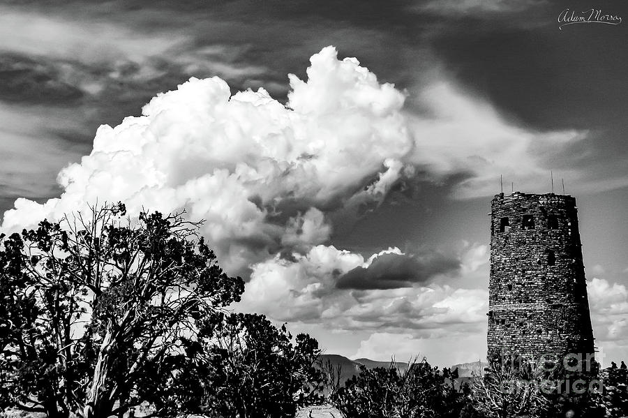 Medicine Tower, Black and White Photograph by Adam Morsa