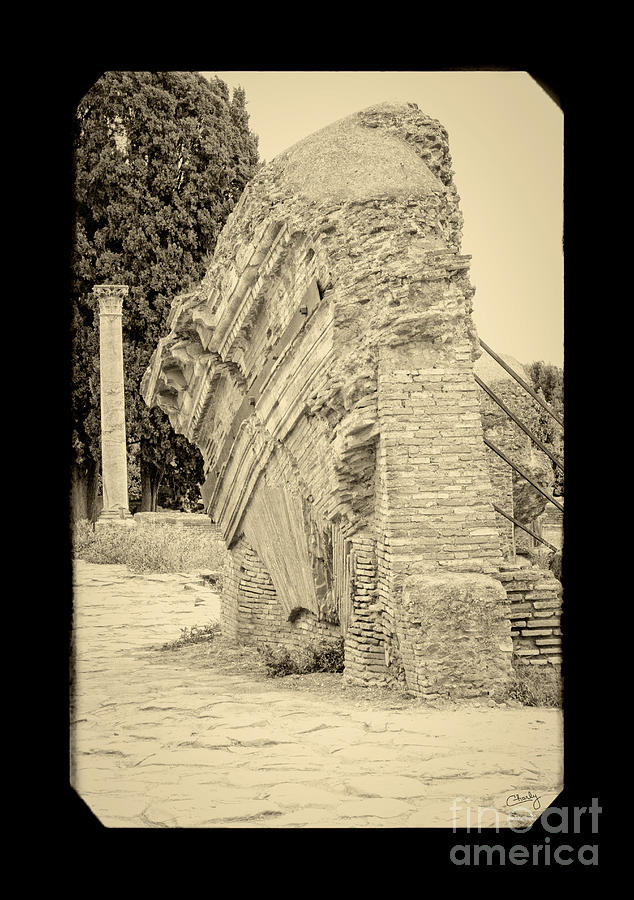 Architecture Photograph - Ancient Wall of Ostia Antica by Prints of Italy
