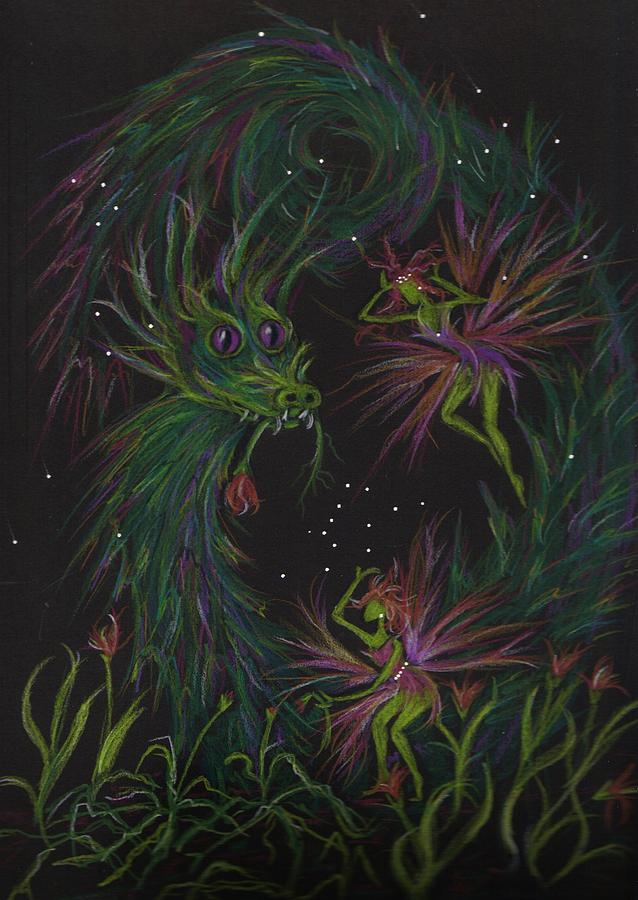 Dragon Drawing - And all this time we thought it was the deer by Dawn Fairies