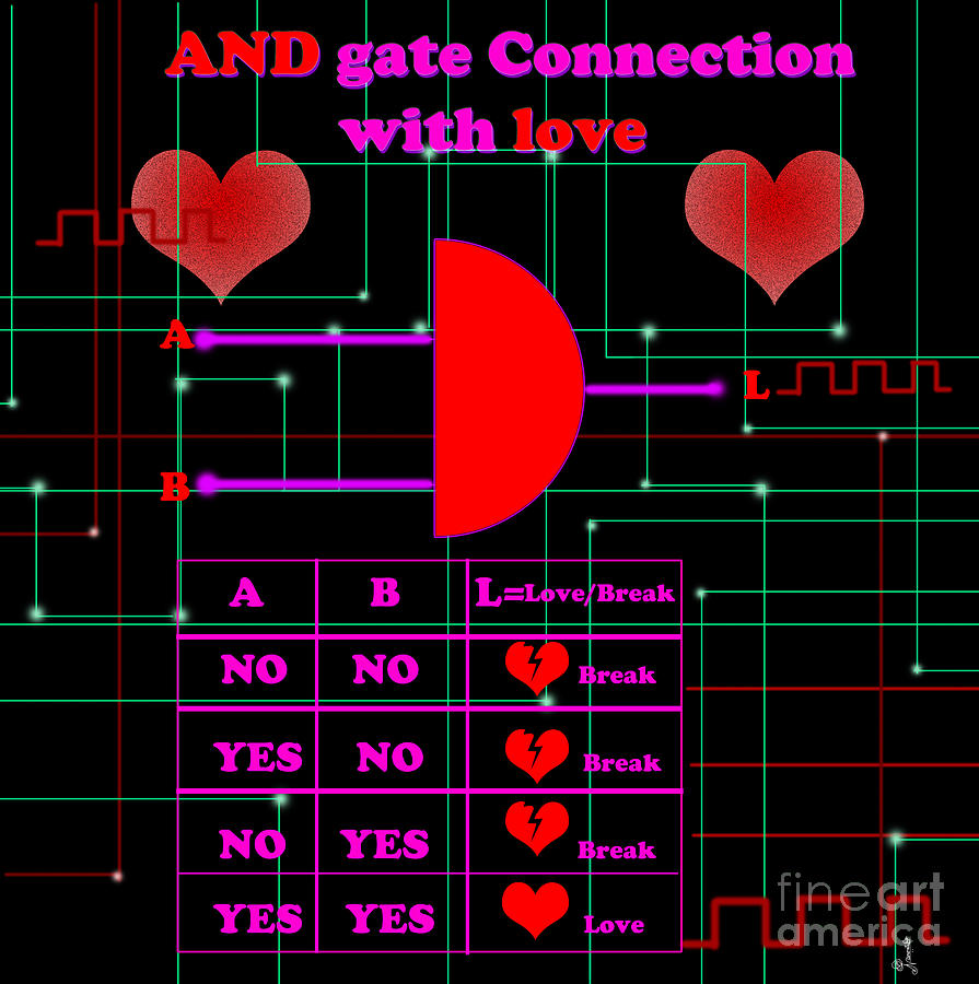 And Gate Connection With Love Digital Art
