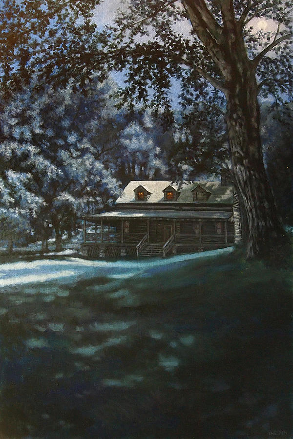Rural Painting - And The Lights Glowing Softly At Night Guide Us Home by Suzanne Shelden Rural Painting - And The Lights Glowing Softly At Night Guide Us Home by Suzanne Shelden