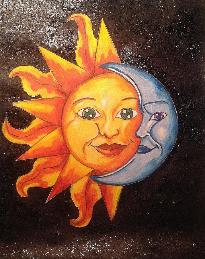 And The Moon Loved The Sun So Drawing By Presley Gajewsky