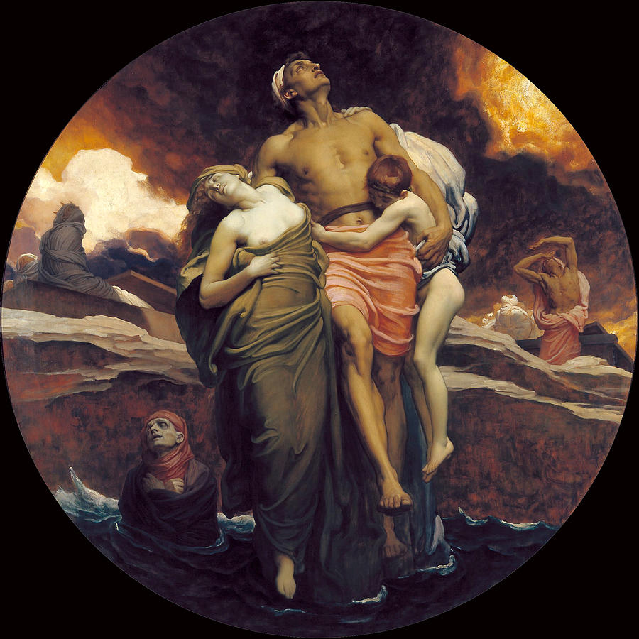 And the Sea Gave Up the Dead Which Were in It  Painting by Frederic Leighton