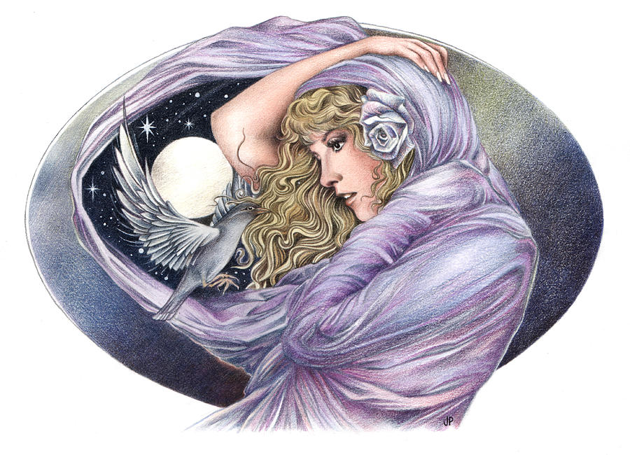 Stevie Nicks Drawing - And the Wind Became Crazy by Johanna Pieterman.