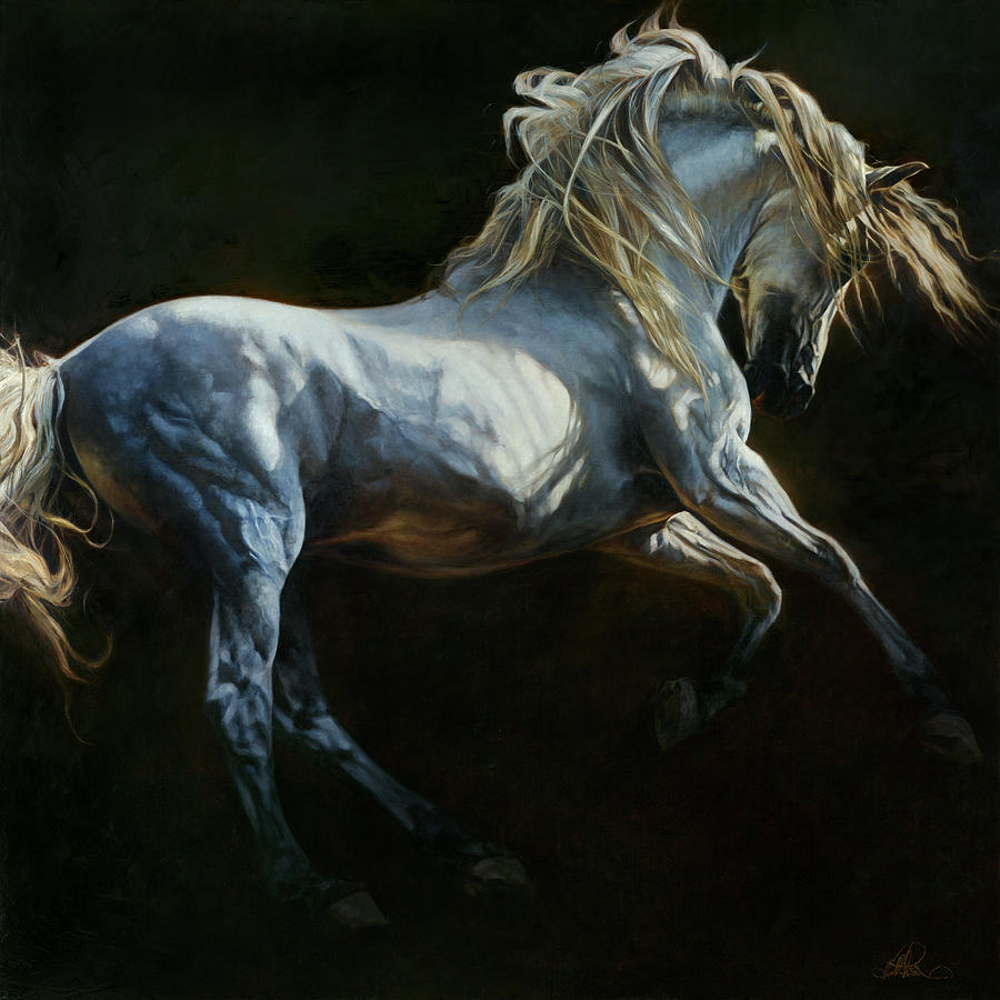 Horse Painting - Andalusian Dance II by Heather Edwards