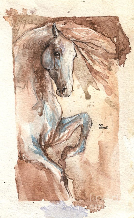 Horse Painting - Andalusian horse 2016 01 10 a by Ang El