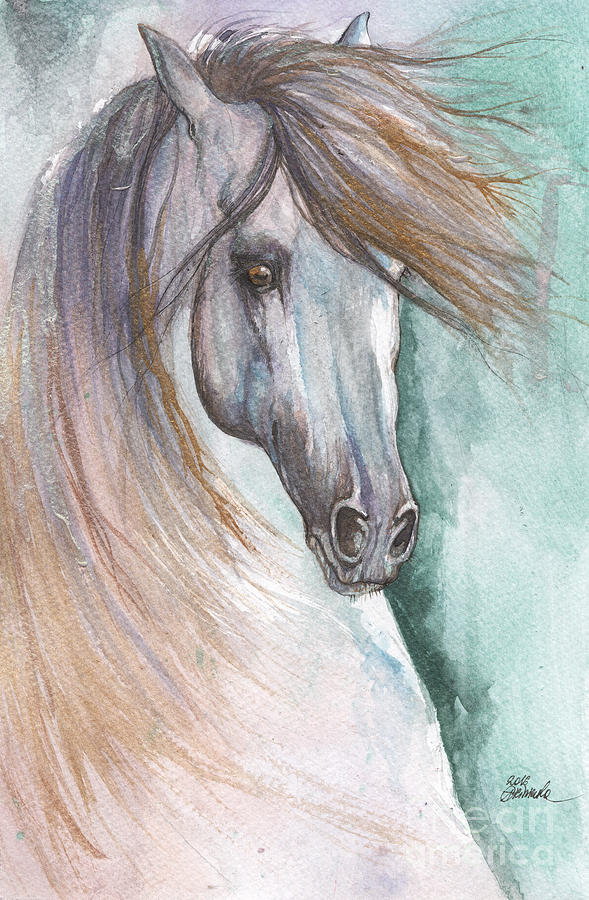 Andalusian horse 2016 01 10 Painting by Ang El