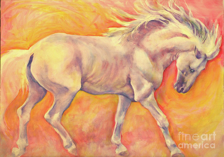 Horse Painting - Andalusian Power by Karen Brenner