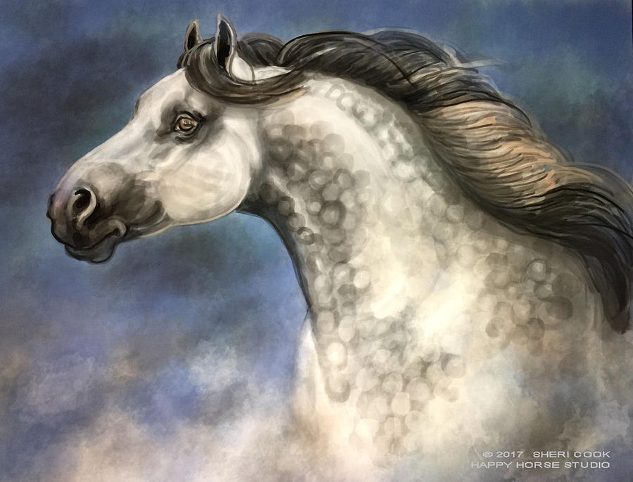 Digital Painting Digital Art - Andalusian by Sheri Cook Digital Painting Digital Art - Andalusian by Sheri Cook