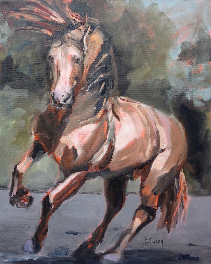 Andalusian Stallion Painting by Donna Tuten