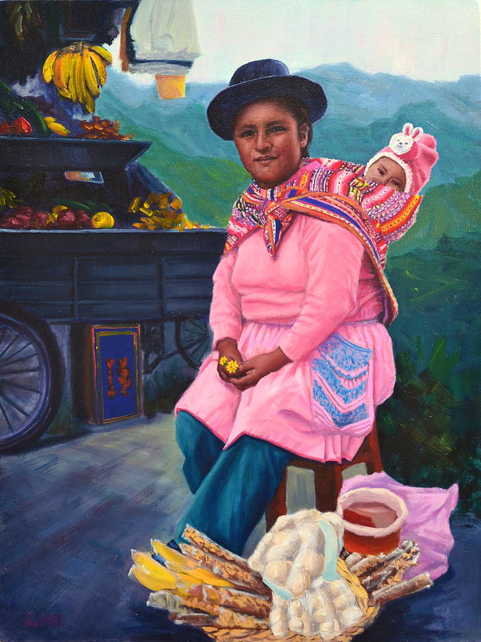 Andean Mama Painting by Ningning Li