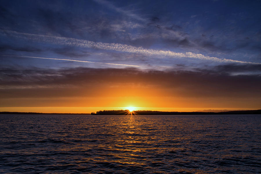 Sunset Photograph - Anderson Island, WA by Rhonda Negard