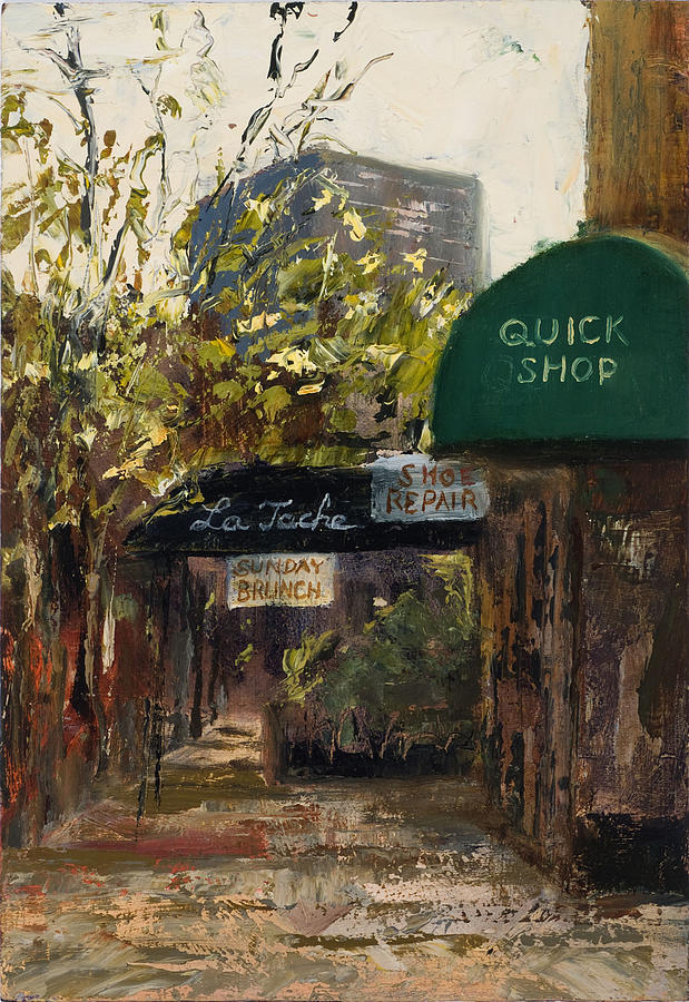 Chicago Cityscape Painting - Andersonville in Miniature by Nancy Albrecht Chicago Cityscape Painting - Andersonville in Miniature by Nancy Albrecht