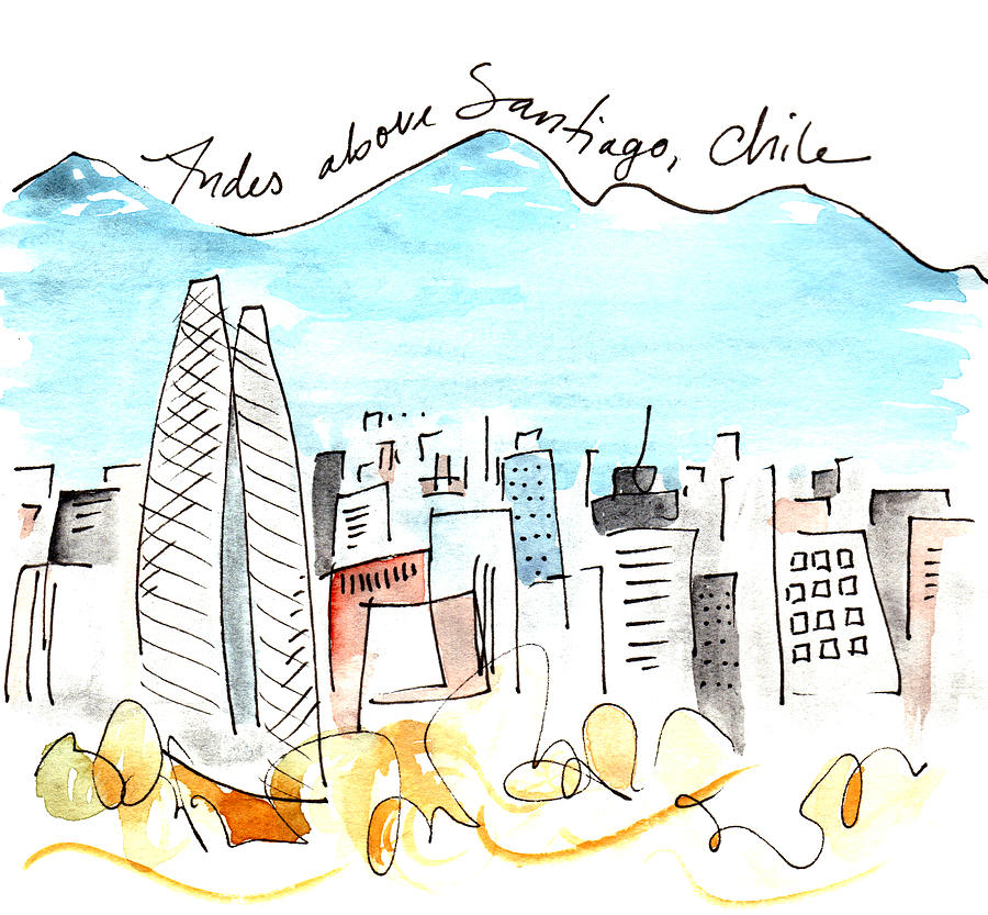 Andes Above Santiago Painting by Anna Elkins