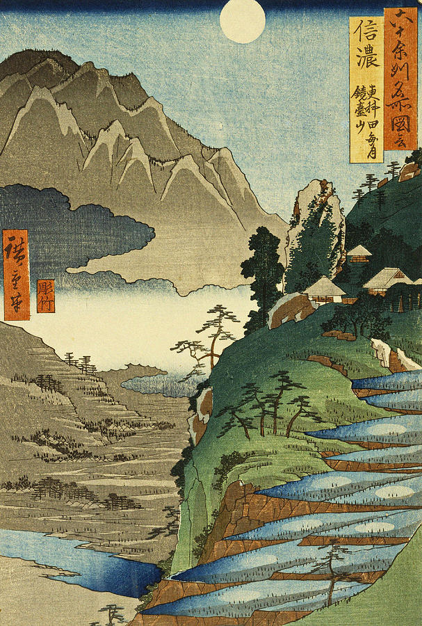 Mt. Kyodai and the Moon Painting by Ando Hiroshige - Fine Art America