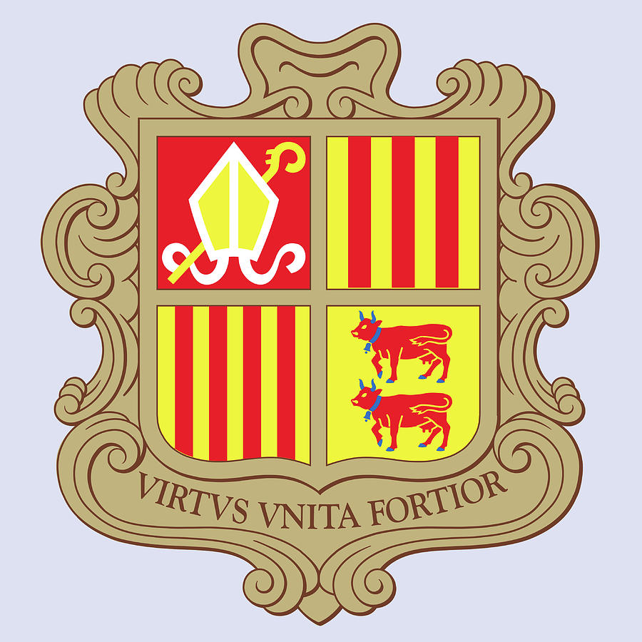 Andorra Coat of Arms Drawing by Movie Poster Prints