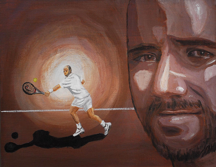 Andre Agassi Painting by Quwatha Valentine