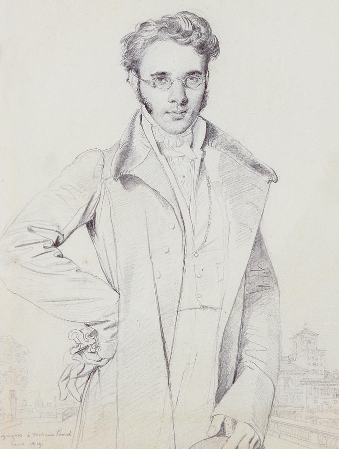 Portrait Drawing - Andre-Benoit Barreau, dit Taurel by Jean Auguste Dominique Ingres