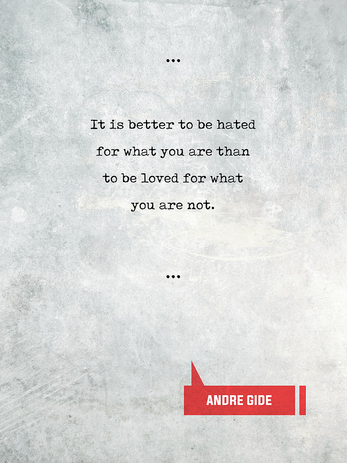 Andre Gide Quotes 1 - Literary Quotes - Book Lover Gifts - Typewriter Quotes Mixed Media by Studio Grafiikka