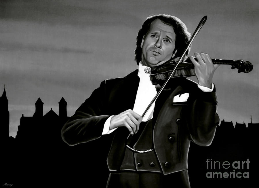 Black And White Mixed Media - Andre Rieu by Meijering Manupix