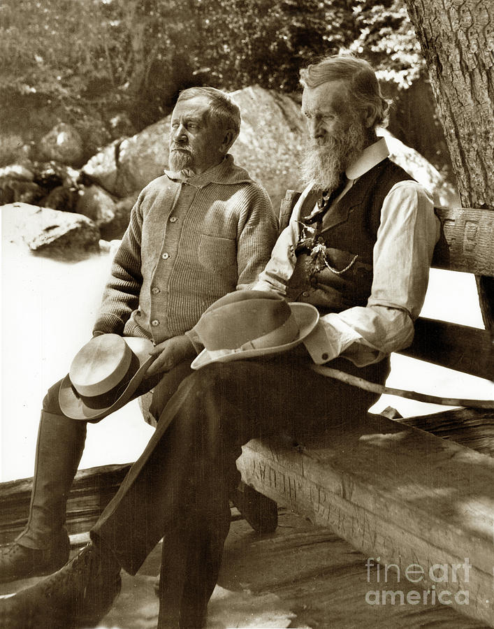 Andrew Carnegie Photograph - Andrew Carnegie and John Muir March 1910 by Monterey County Historical Society
