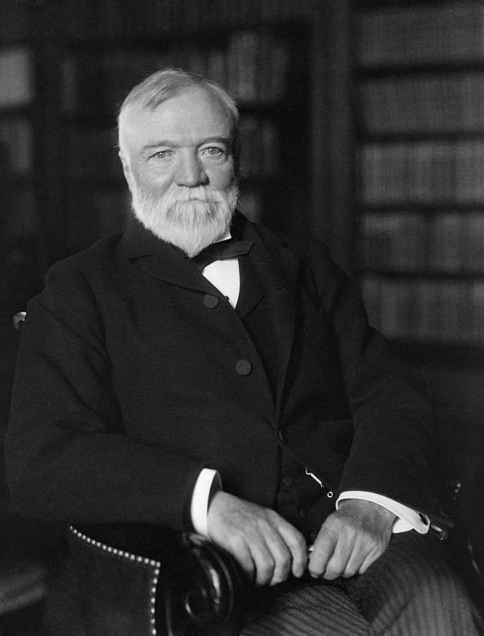 Andrew Carnegie Seated In A Library Photograph by War Is Hell Store