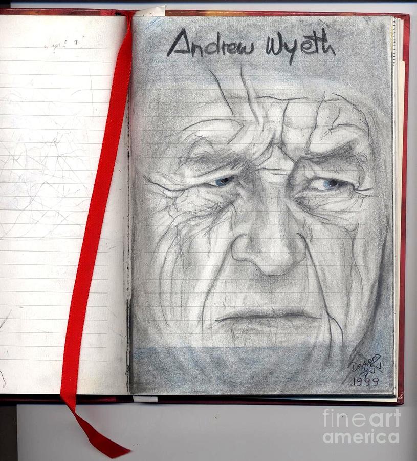 Portrait Drawing - Andrew Wyeth by Patricia Velasquez de Mera