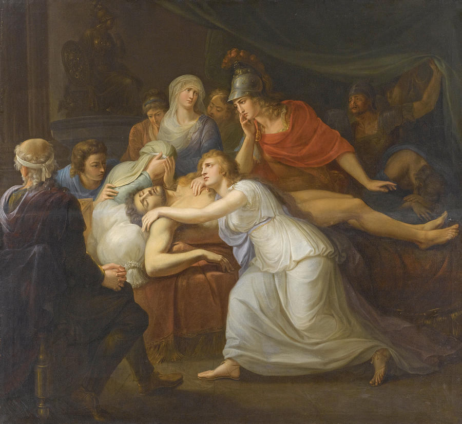 Greek Mythology Painting - Andromache lamenting the Death of Hector by Circle of Heinrich Friedrich Fuger