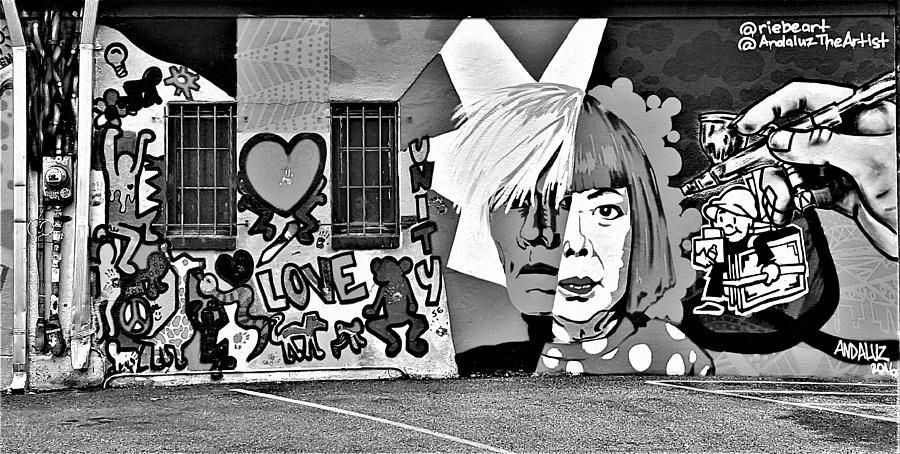 Andy Mural B W 2 Photograph by Rob Hans