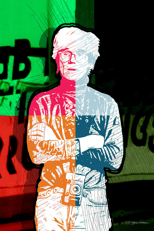 Andy Warhol with Camera - Tribute No. 3 Digital Art by Serge Averbukh