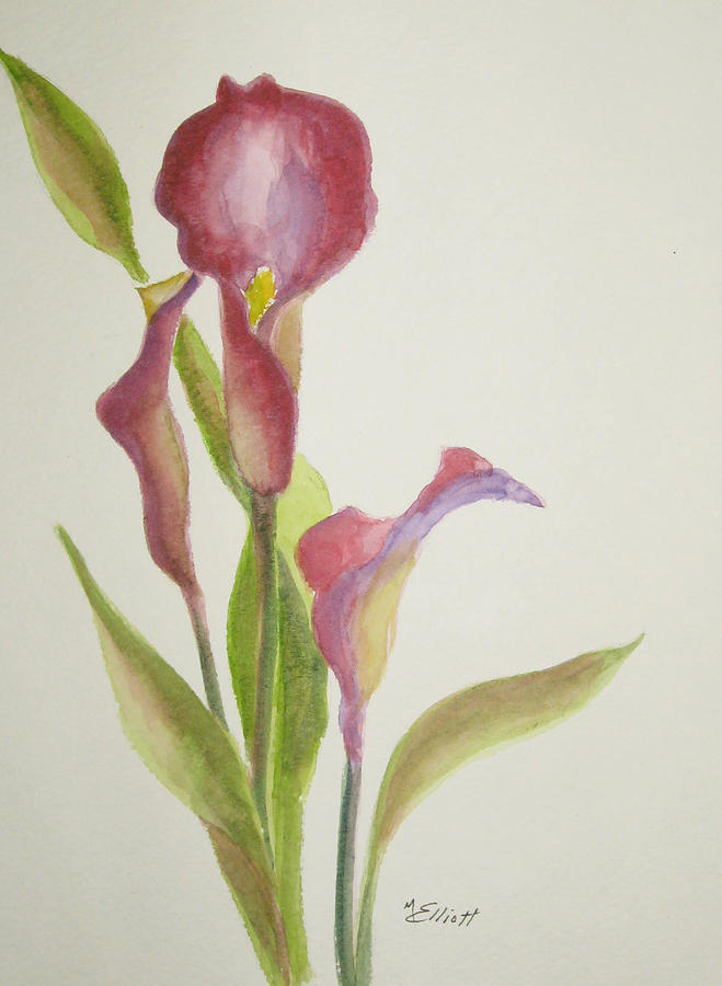 Flowers Still Life Painting - Andys Calla Lillies by Marsha Elliott