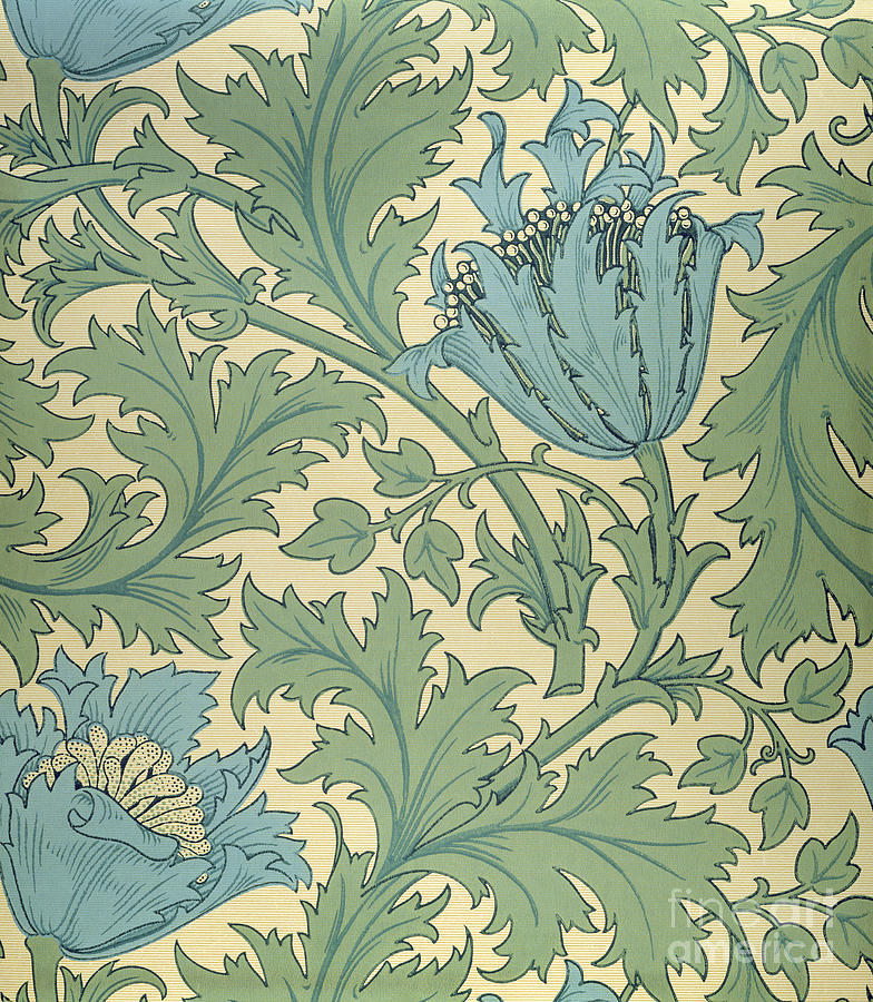 William Morris Tapestry - Textile - Anemone design by William Morris by William Morris
