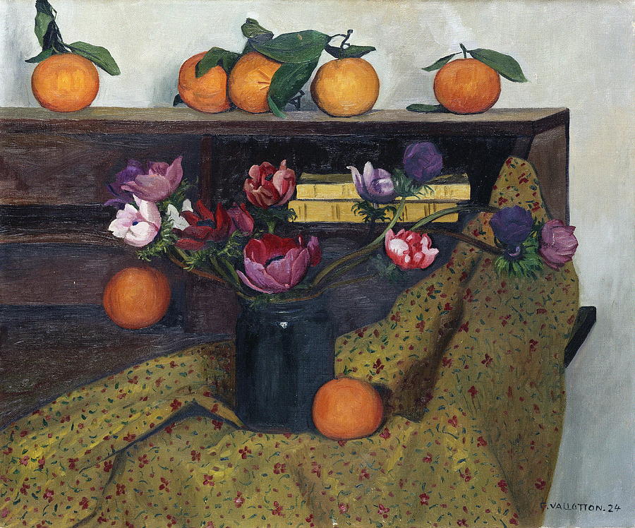 Spring Painting - Anemones And Oranges by Felix Vallotton