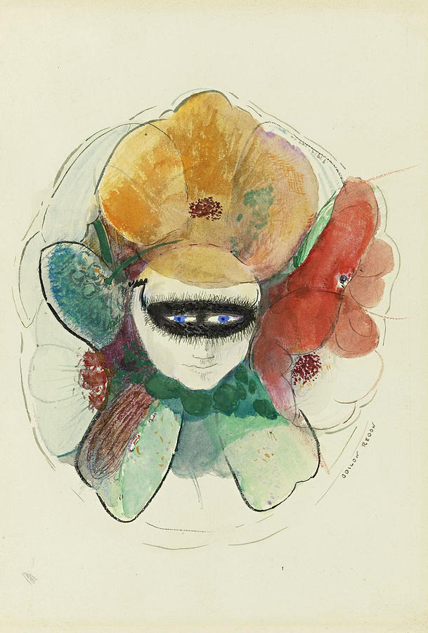Anemones. Human Flowers Drawing by Odilon Redon