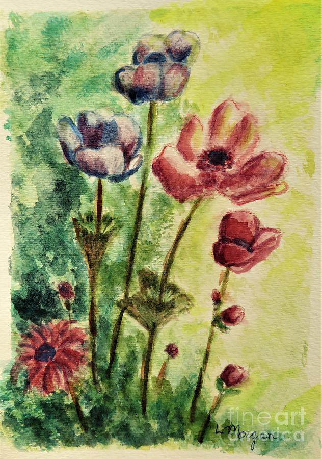 Anemones Painting by Laurie Morgan