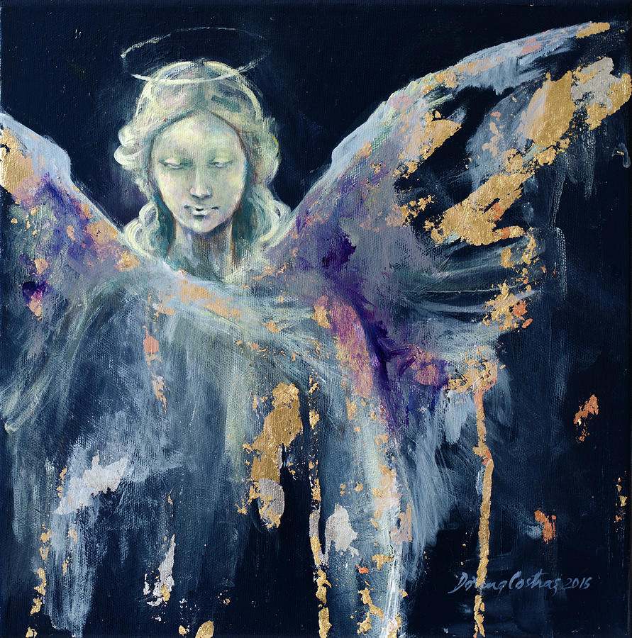 Christmas Painting - Angel 1 by Dorina Costras