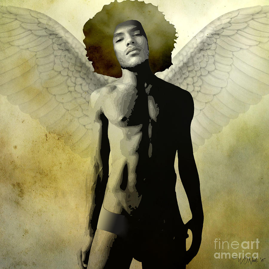 Feather Digital Art - Angel Uriel, The Transformer by Walter Neal