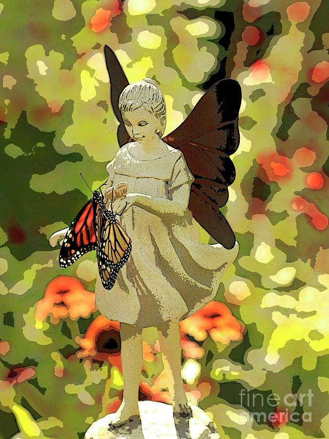 Angel Artistic Photo with Butterflies Photograph by Luana K Perez