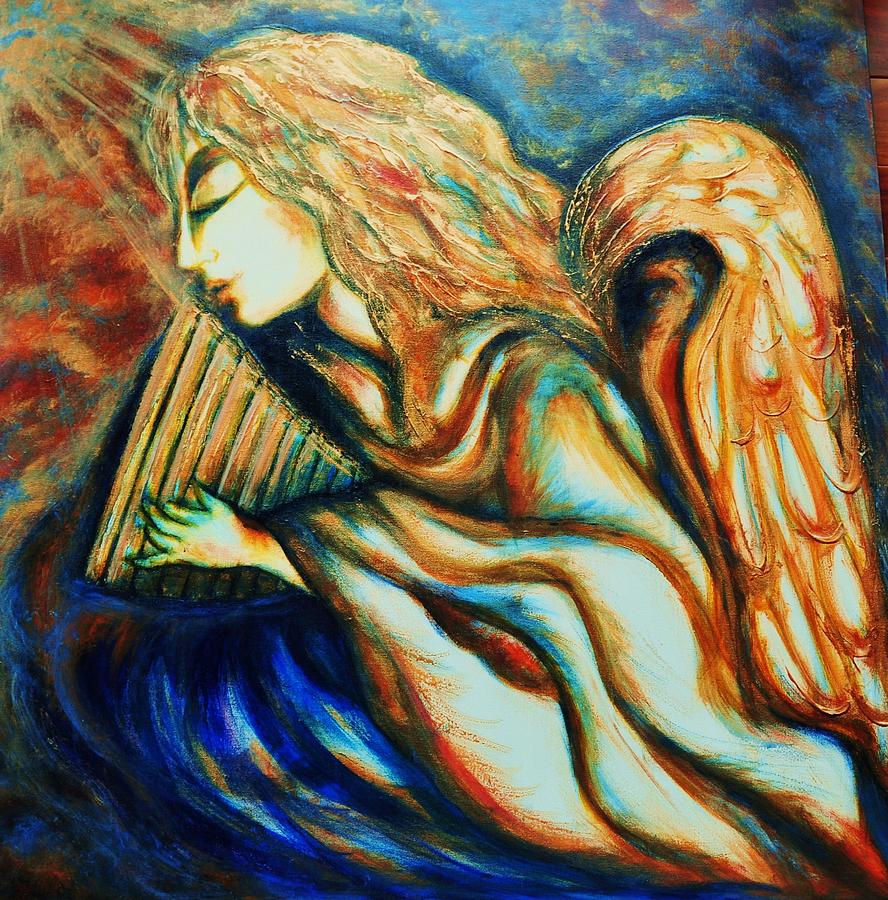 Angel Awakening Painting by Rae Chichilnitsky