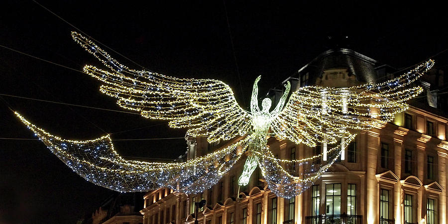 Angel Christmas Lights Regent Street London  Photograph by Gill Billington