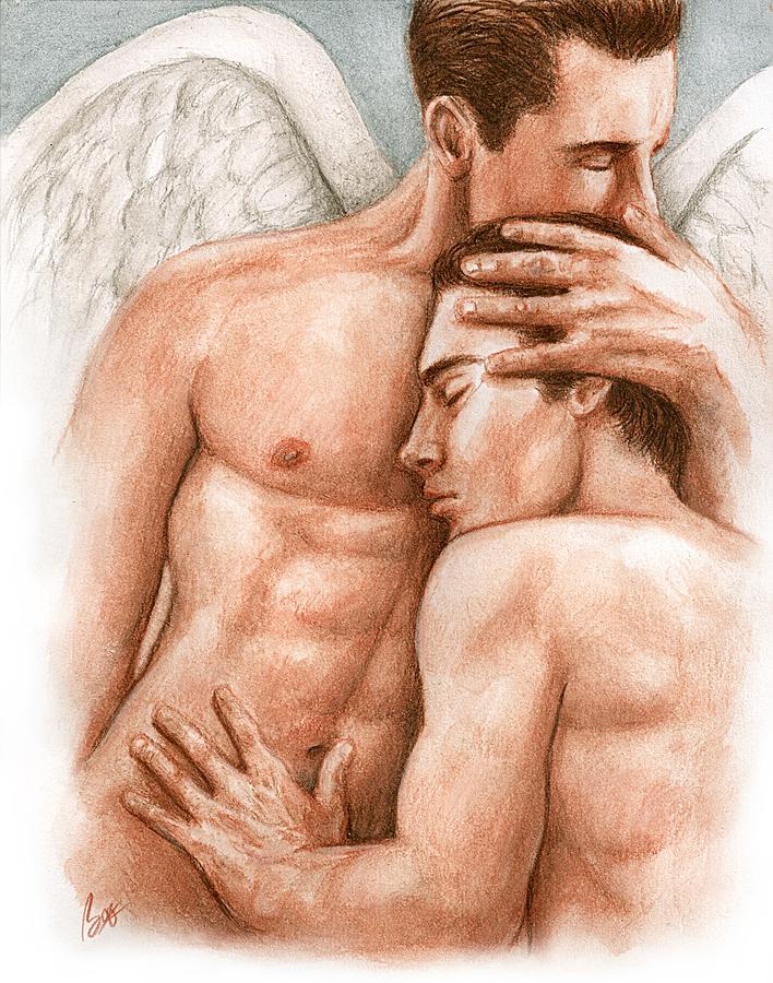 Angel Embrace Painting by Bruce Lennon