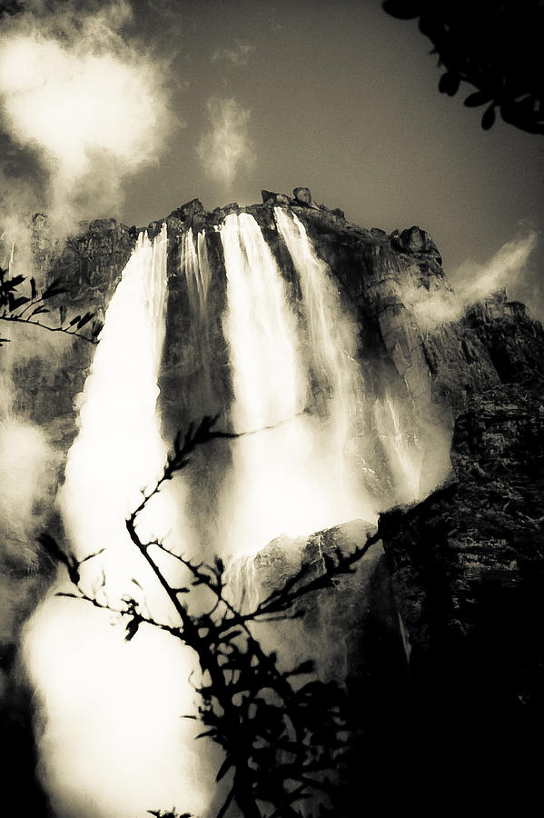 Waterfall Photograph - Angel falls in the top of the rainy season by Juan Carlos Lopez