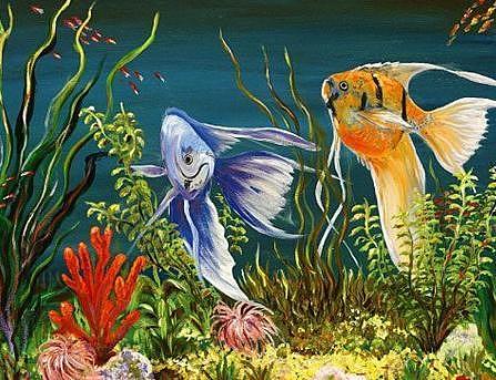 Angel Fish Painting by Esther Gordon - Fine Art America