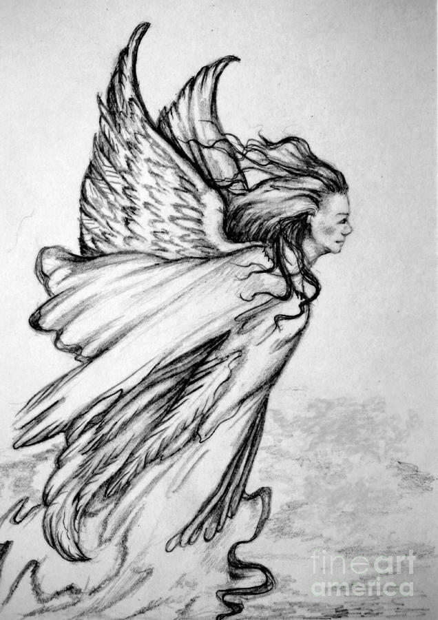 Angel From Above Drawing by Georgia Doyle
